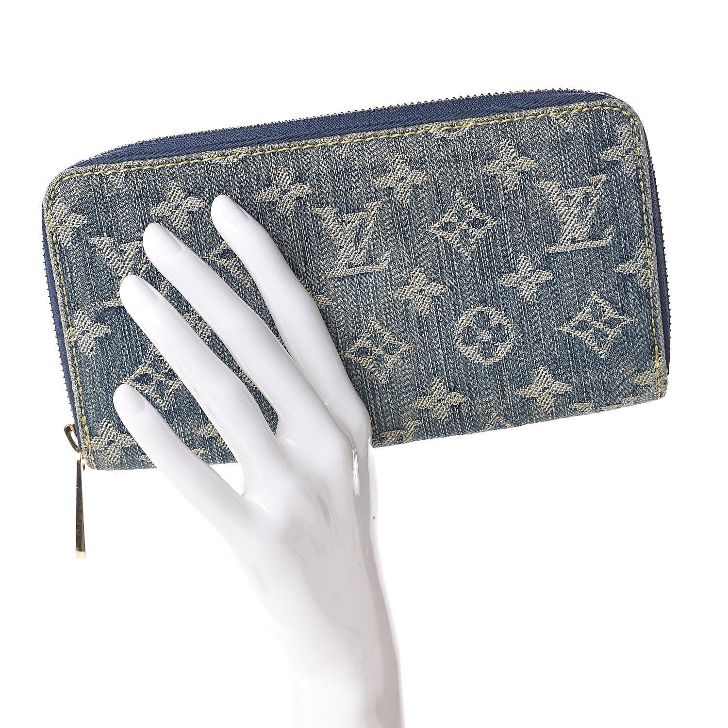 Louis Vuitton Monogram Denim Zippy Wallet Blue 2 of 7