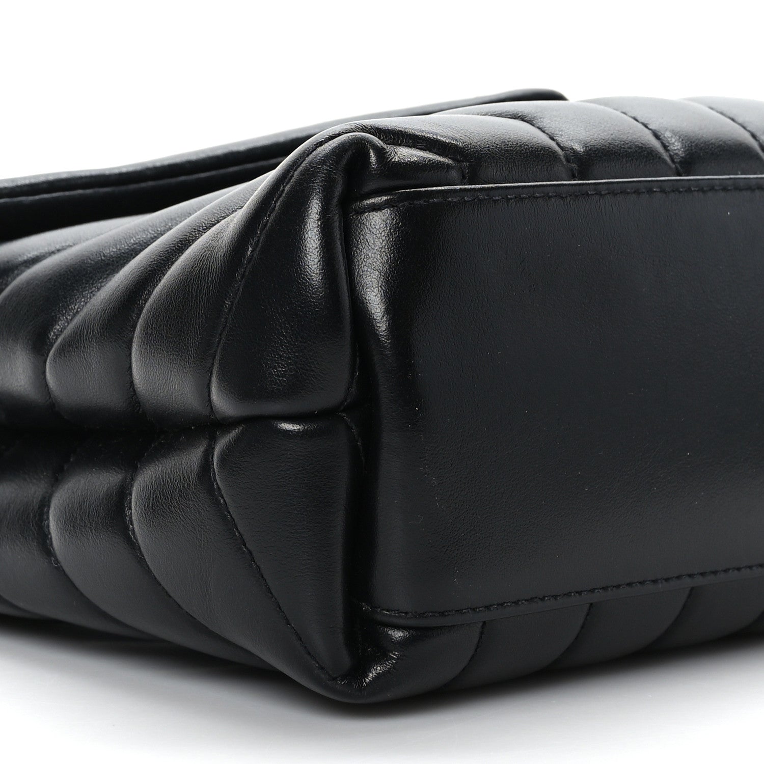 Saint Laurent Calfskin Y Quilted Monogram Small Loulou Chain Satchel Earth 9 of 10