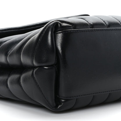Saint Laurent Calfskin Y Quilted Monogram Small Loulou Chain Satchel Earth 9 of 10