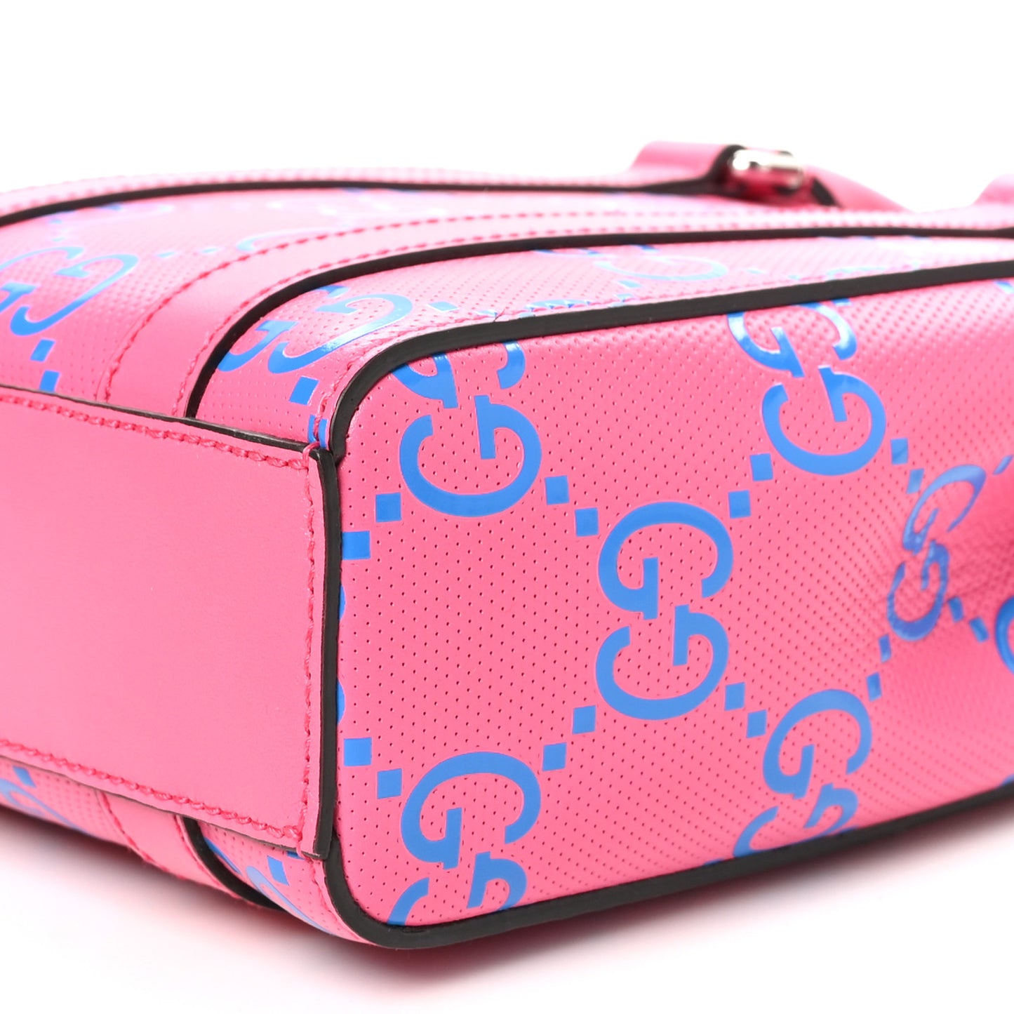 Calfskin GG Tennis Embossed Mini Tote Bag Modern Fuchsia Modern Blue