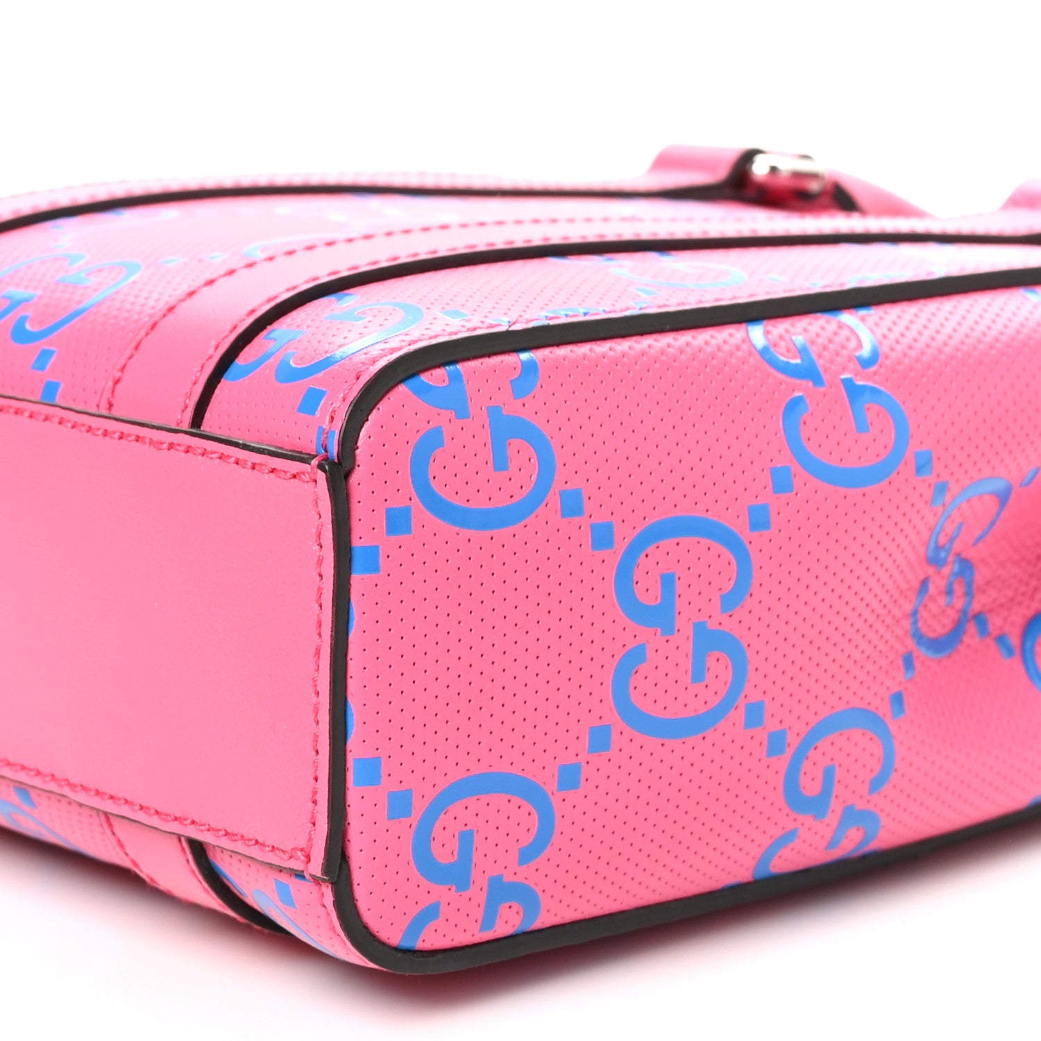 Gucci Calfskin GG Tennis Embossed Mini Tote Bag Modern Fuchsia Modern Blue 10 of 10