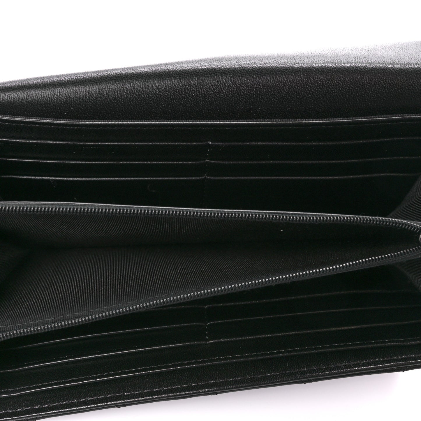 Lambskin Quilted Large Gusset Flap Wallet So Black