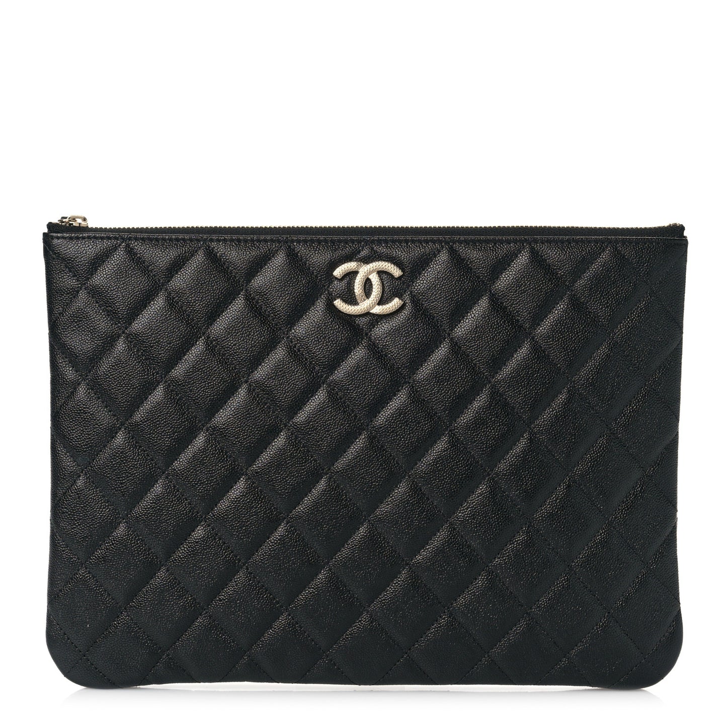 Caviar Quilted Studded CC Medium Cosmetic Case Black