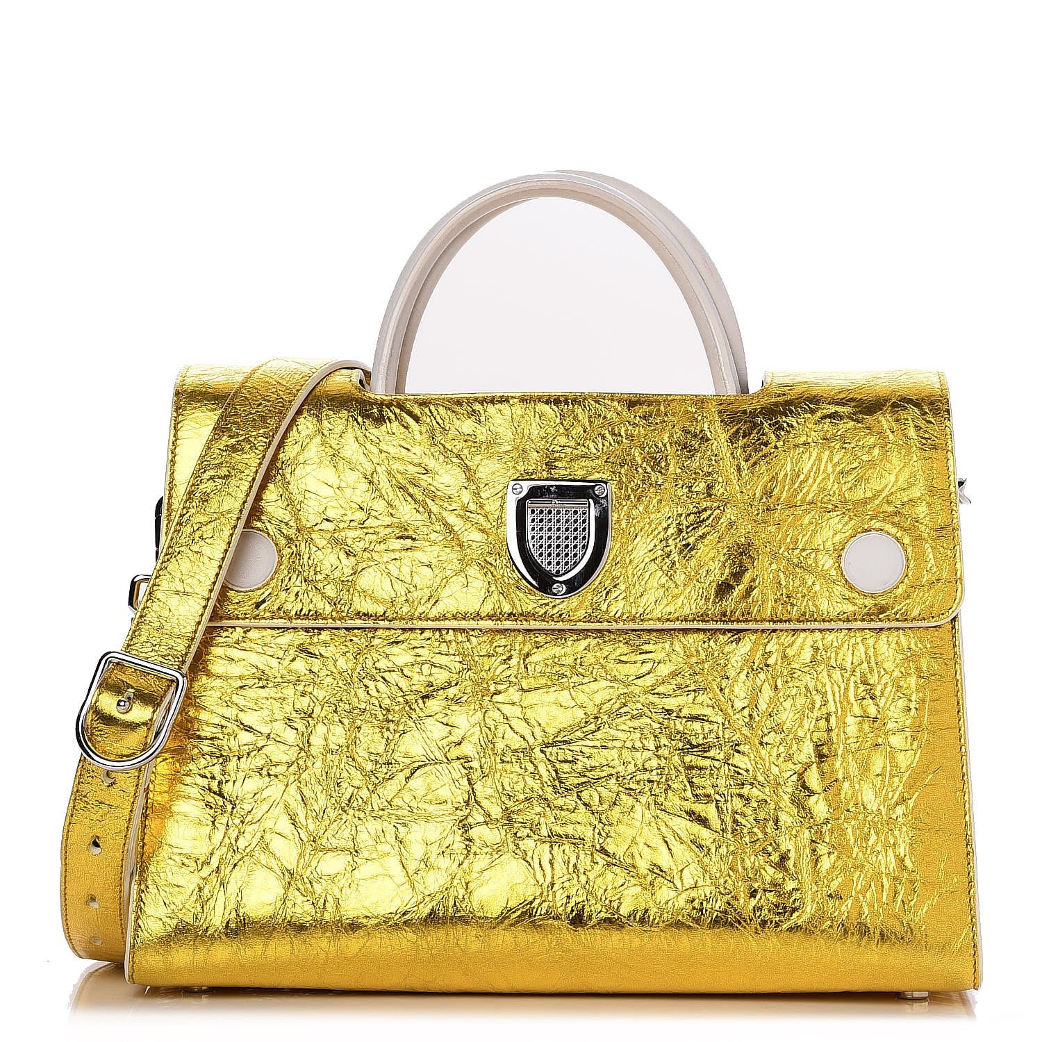 Christian Dior Metallic Calfskin Medium Diorever Flap Gold 1 of 10