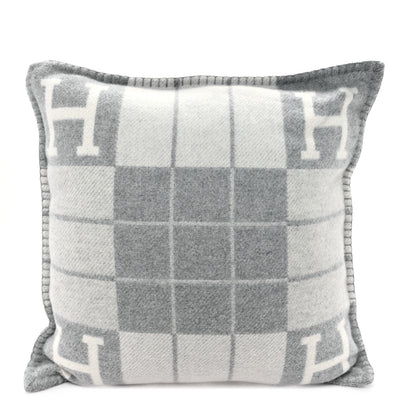Hermes Wool Cashmere Avalon III Pillow PM Ecru Gris Clair 1 of 3