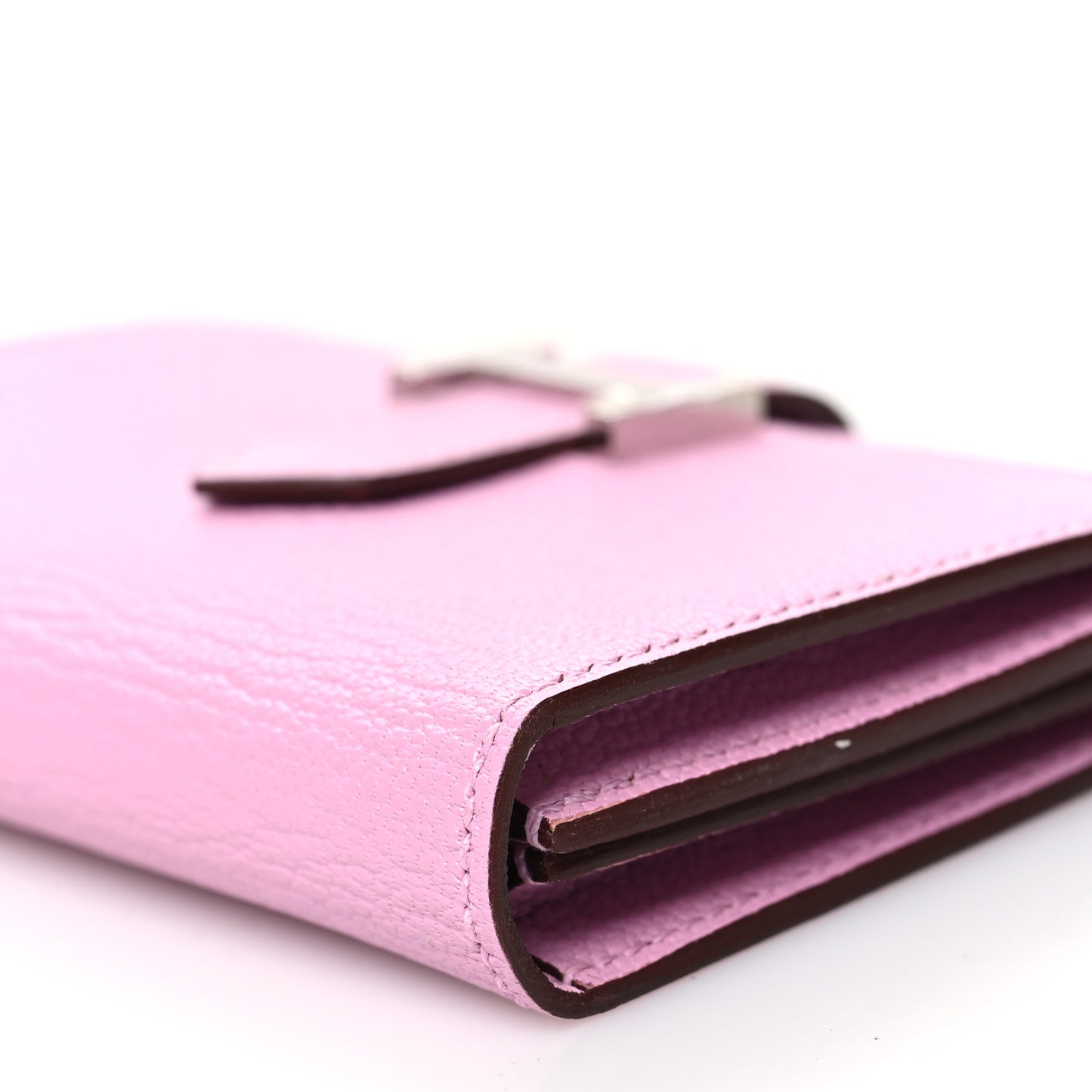 Chevre Mysore Bearn Card Holder Wallet Mauve Sylvestre
