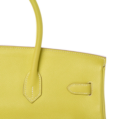 Hermes Epsom Candy Birkin 35 Lime Gris Perle 25 of 33