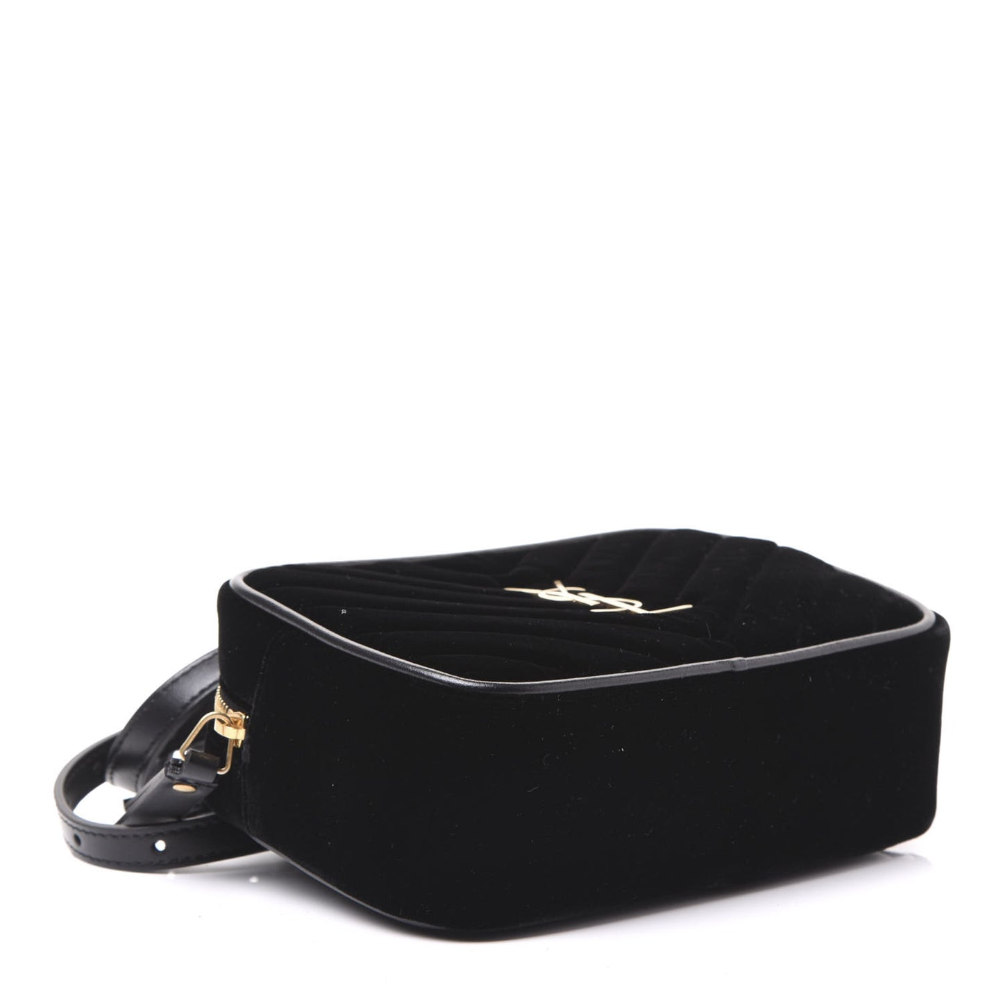 Velour Matelasse Monogram Lou Belt Bag Black
