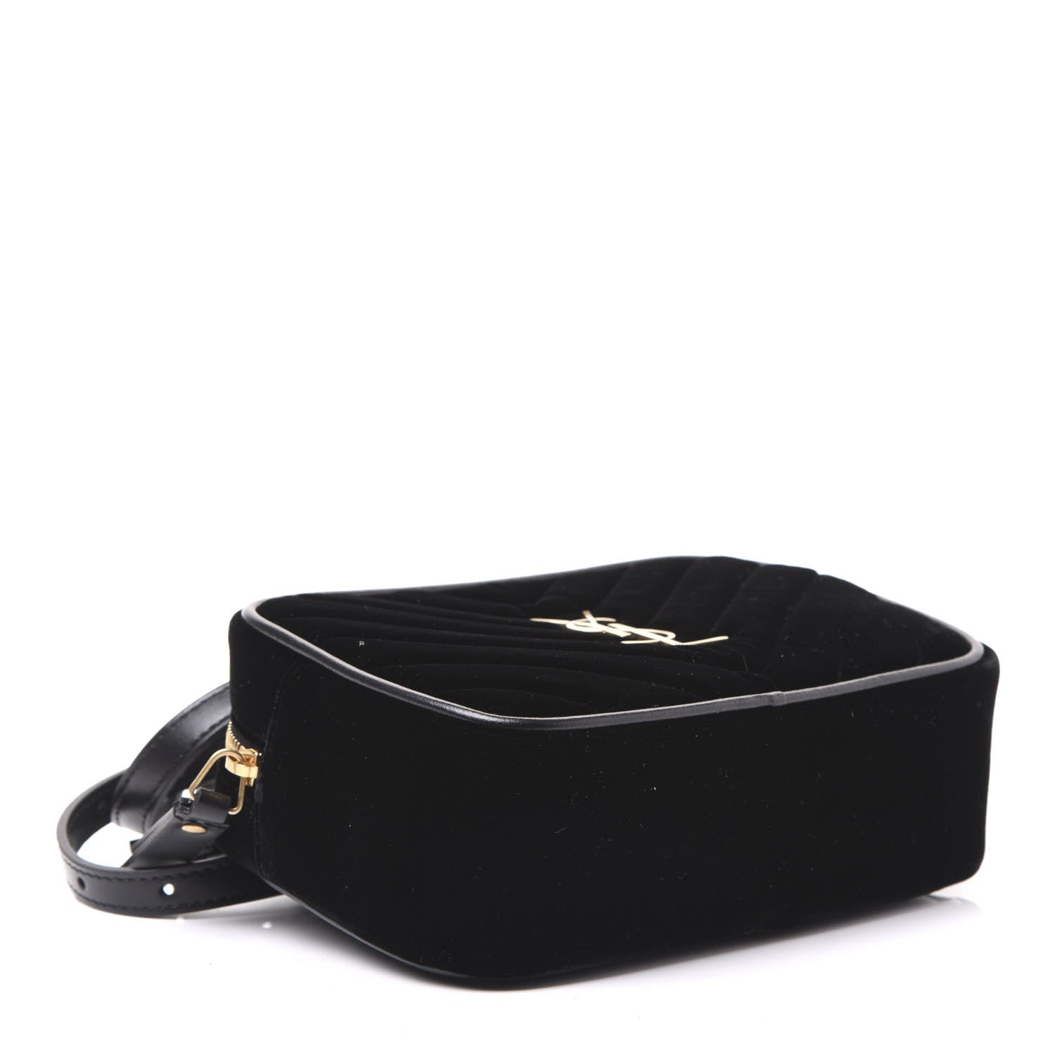 Saint Laurent Velour Matelasse Monogram Lou Belt Bag Black 3 of 8