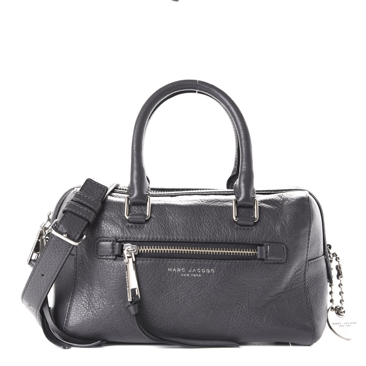 Marc Jacobs Calfskin Recruit Bauletto Satchel Tote Bag Grey 1 of 12