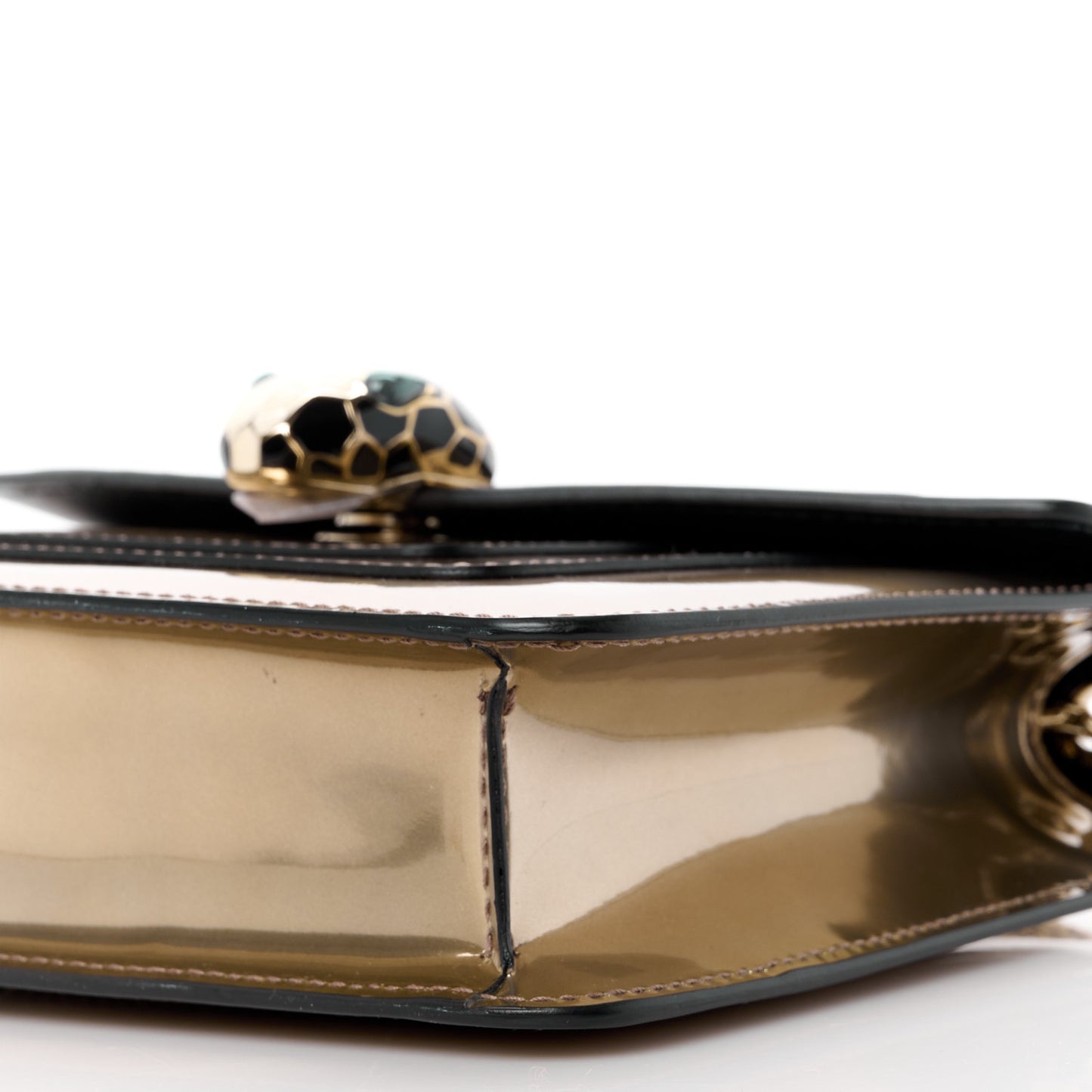 Metallic Calfskin Small Serpenti Forever Snake Strap Crossbody Bag Bronze