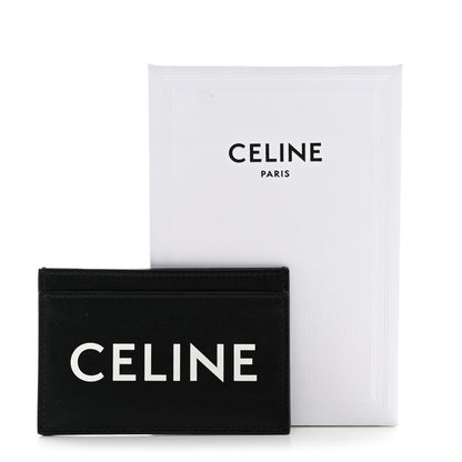 Celine Calfskin Logo Card Holder Black 8 of 8