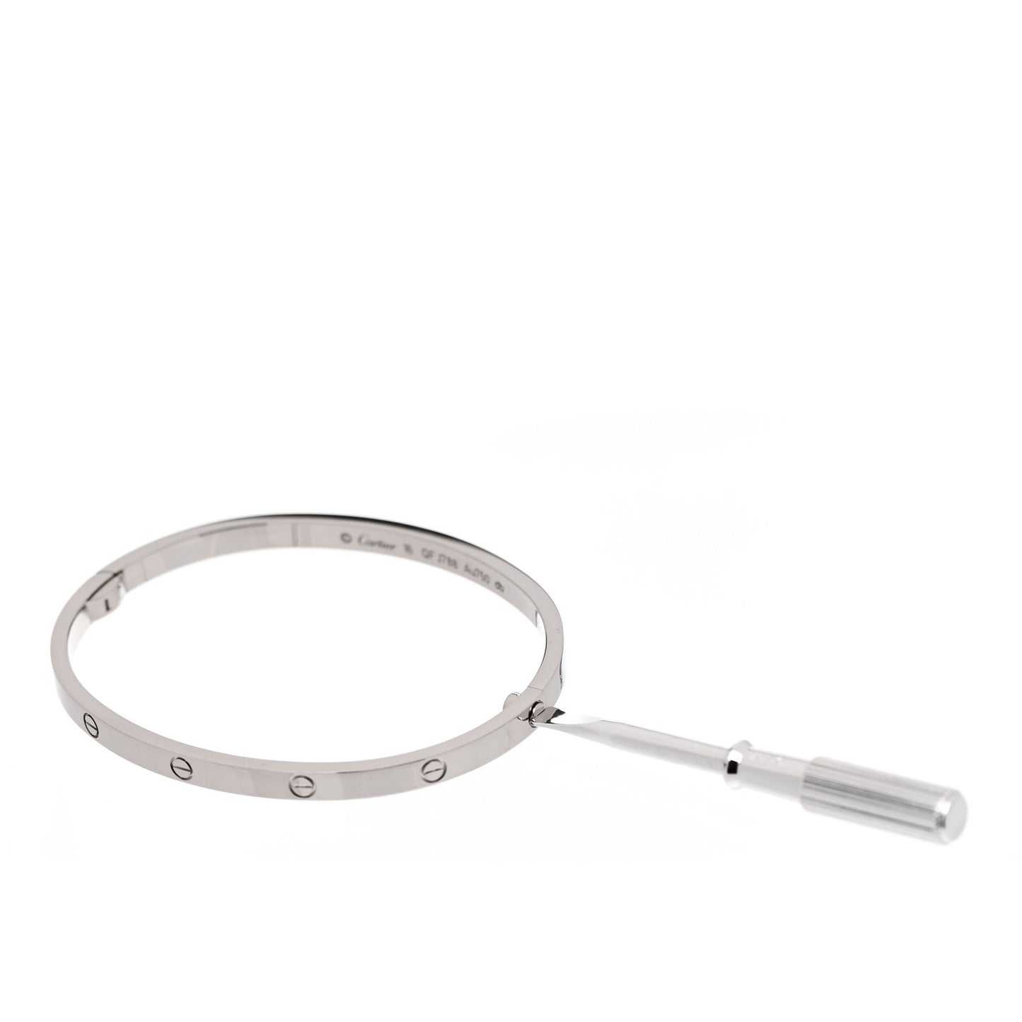 18K White Gold Small LOVE Bracelet 16