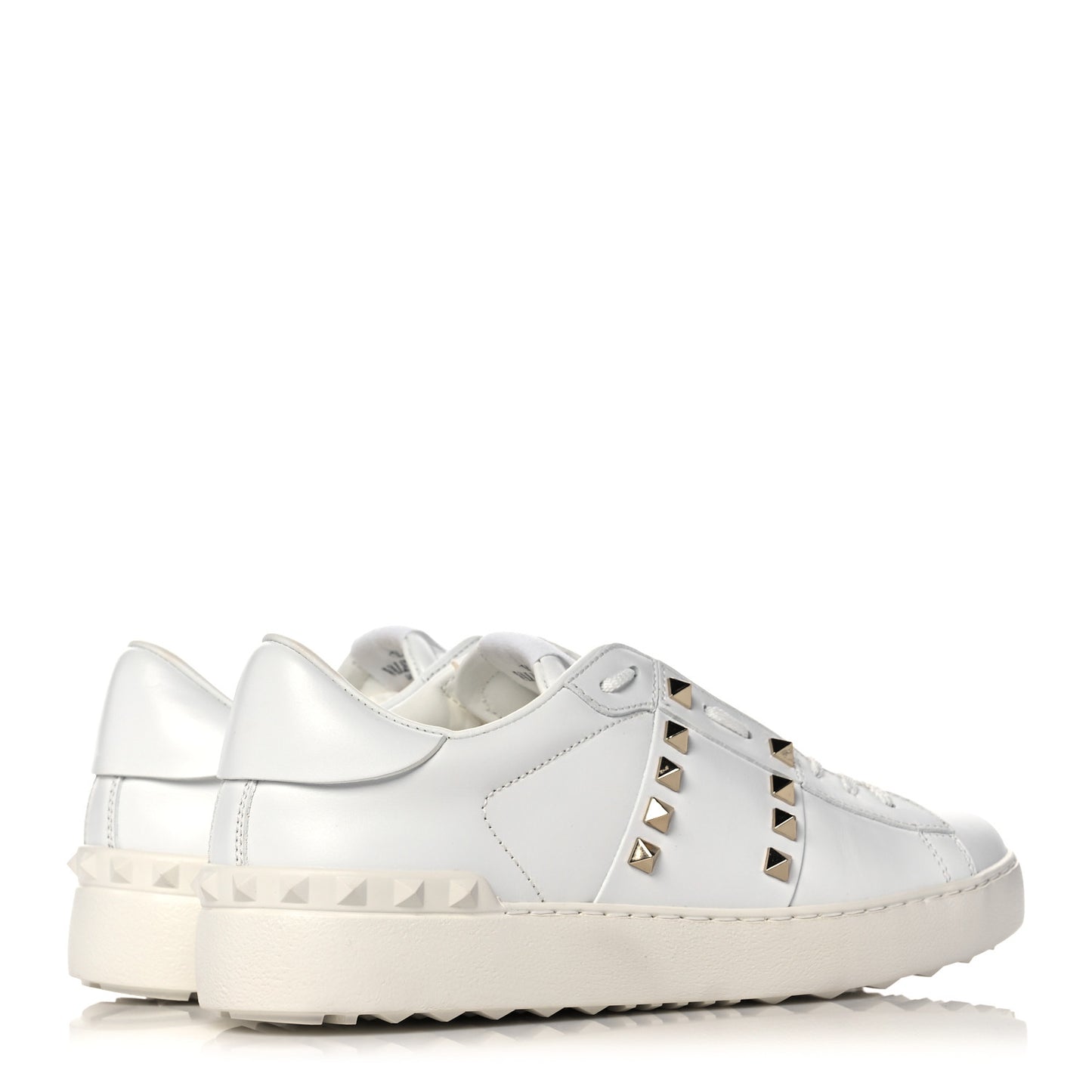 Calfskin Rockstud Untitled Open Sneakers 39 White