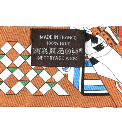 Hermes Silk De l'Ombrelle Aux Duels Twilly Caramel Vert Bleu 4 of 4