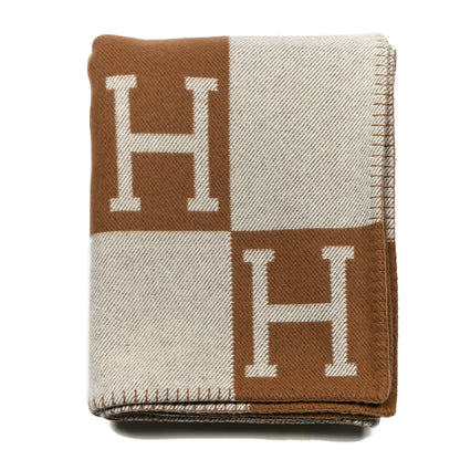 Hermes Wool Cashmere Avalon Blanket Ecru Camel 1 of 3