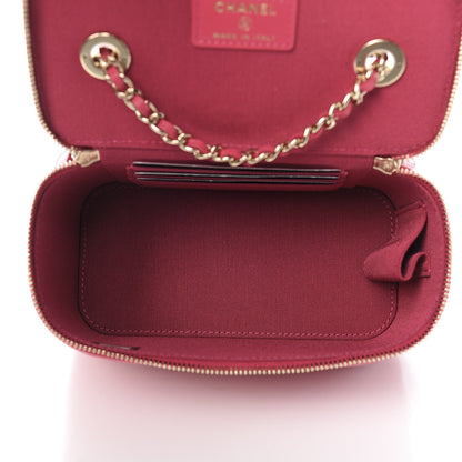 Chanel Lambskin Quilted Trendy Small Vanity Case With Chain Dark Pink 5 of 12