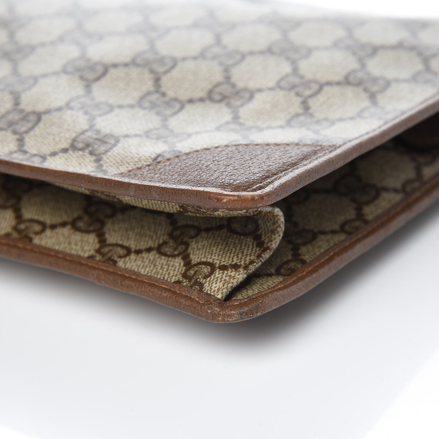 Gucci GG Supreme Monogram Large Zip Pouch Beige Brown 12 of 12