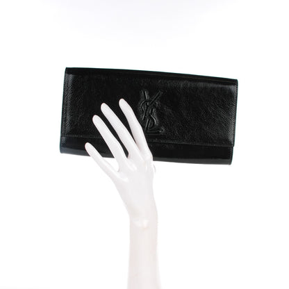 Saint Laurent Textured Patent Monogram Small Belle De Jour Clutch Black 2 of 8