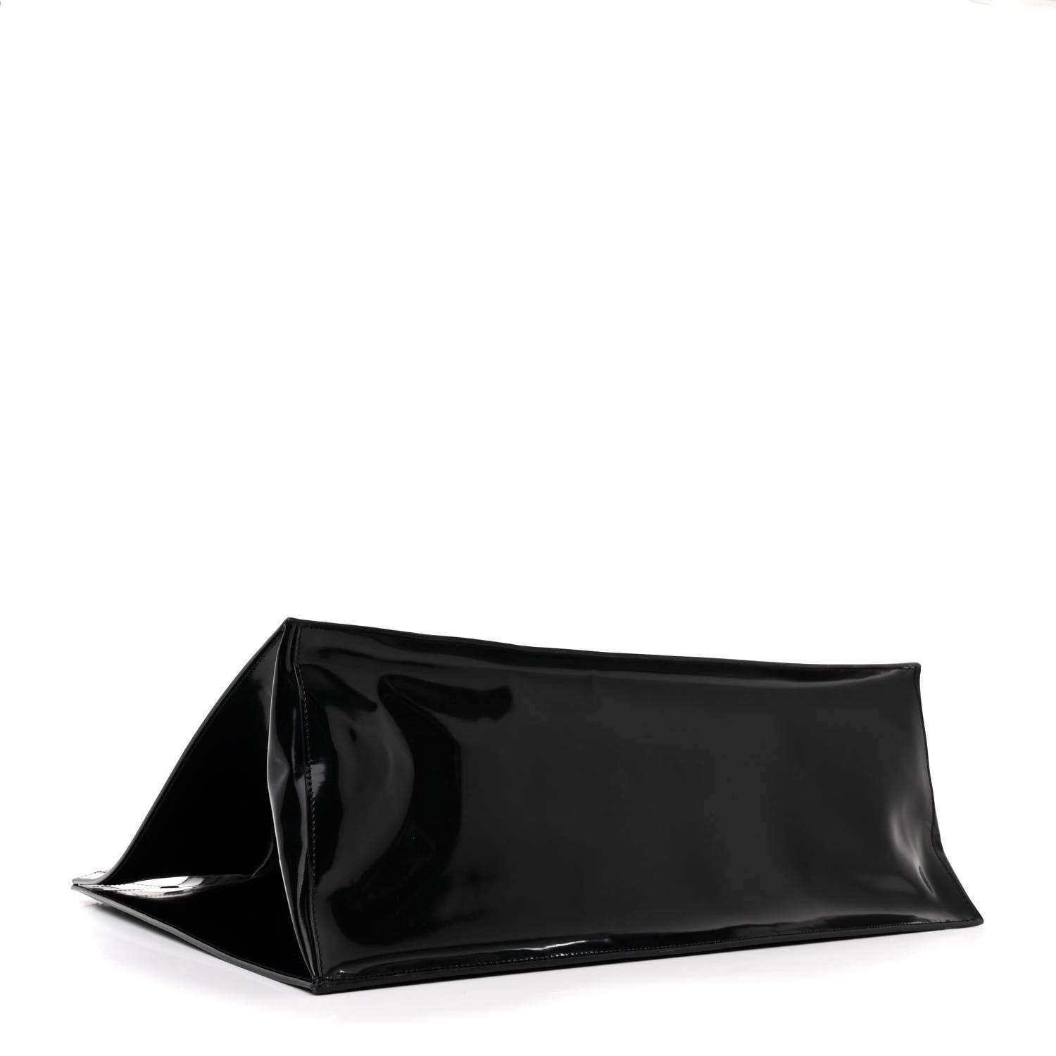 Saint Laurent Mesh Patent Rive Gauche Tote Black 4 of 12