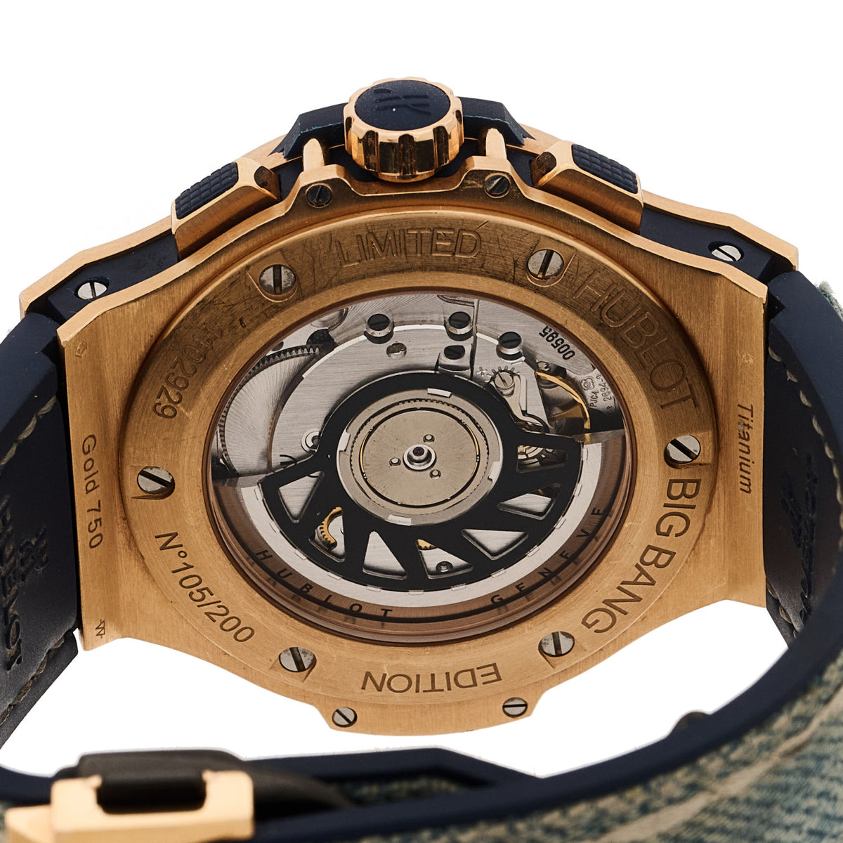 18K Rose Gold Rubber Diamond 41mm Big Bang Jeans Automatic Watch 341.PL.2780.NR.1204