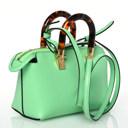 Fendi Vitello King Plexiglass Logo Embossed Mini By The Way Top Handle Boston Bag Edamame 3 of 12