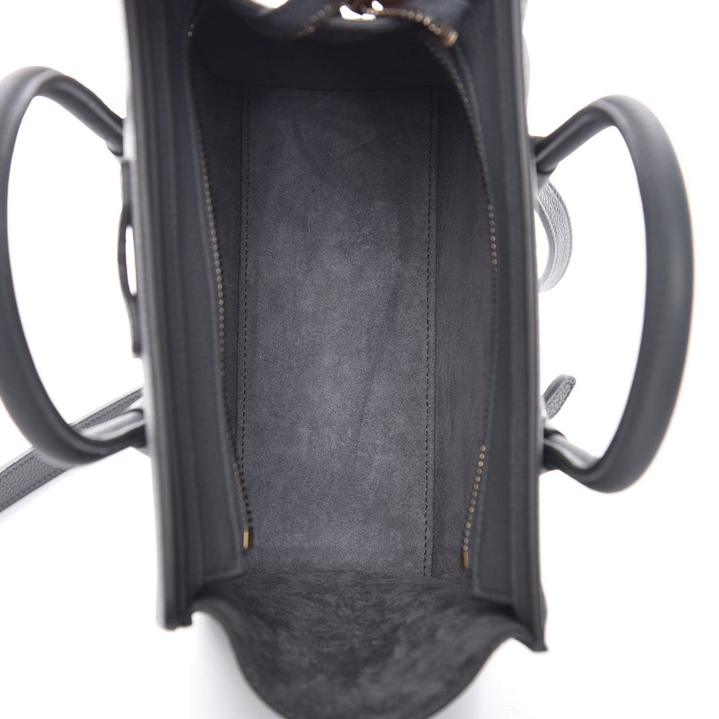 Drummed Calfskin Nano Luggage Kohl