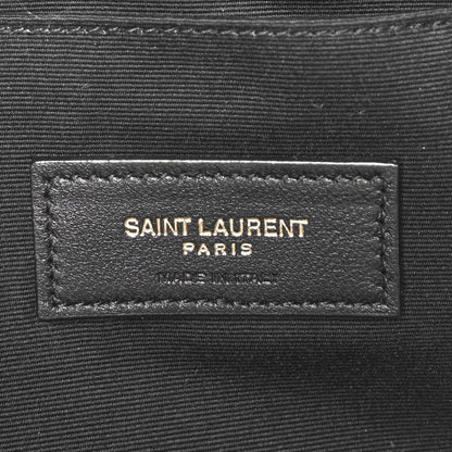 Saint Laurent Calfskin Crocodile Embossed Tablet Pouch Black 6 of 8