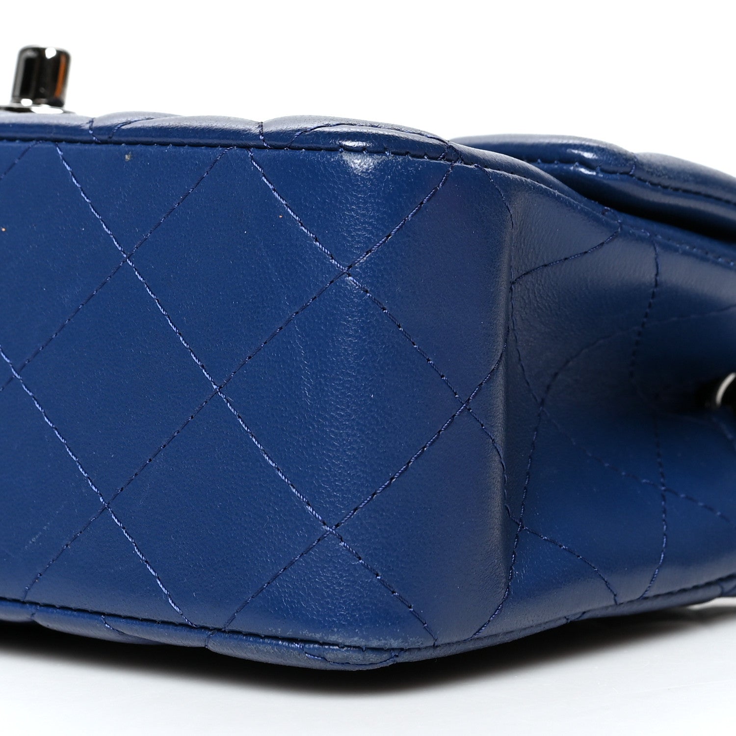 Chanel Lambskin Quilted Mini Rectangular Flap Dark Blue 10 of 10