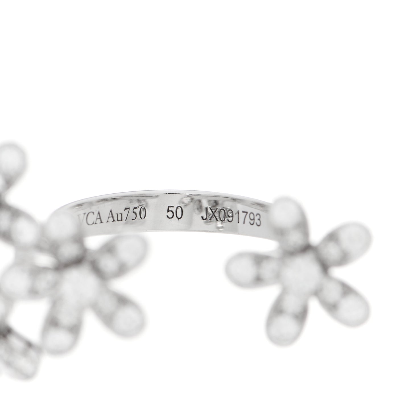18K White Gold Diamond Socrate Between the Finger Ring 50 5.25