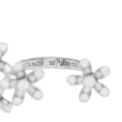 Van Cleef & Arpels 18K White Gold Diamond Socrate Between the Finger Ring 50 5.25 6 of 7