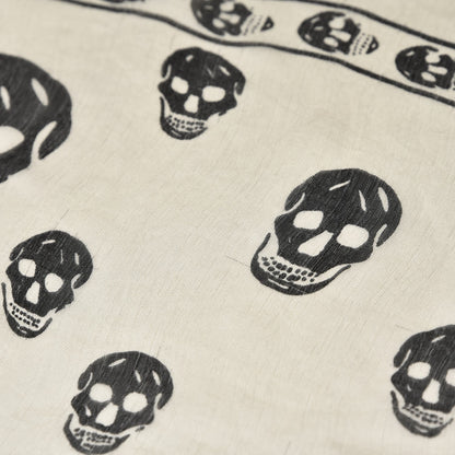 Alexander McQueen Silk Chiffon Skull Scarf Ivory Black 12 of 14