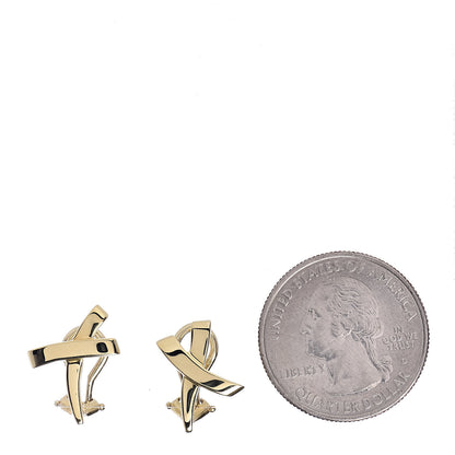 Tiffany 18K Yellow Gold Paloma's Graffiti X Clip On Earrings 2 of 4