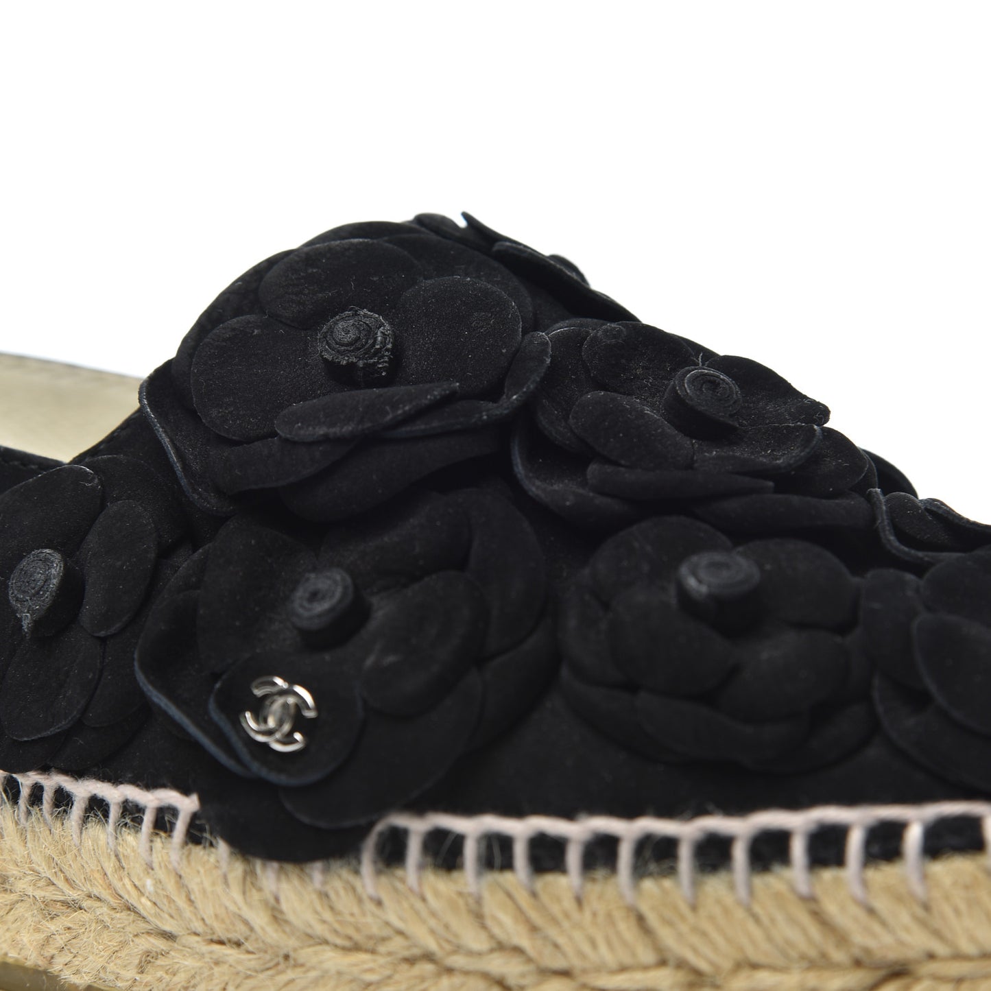 Suede Camellia CC Espadrilles 37 Black