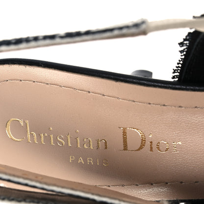Christian Dior Mesh Butterly Embroidered J'Adior Slingback 65mm Pumps 36 Black 9 of 12