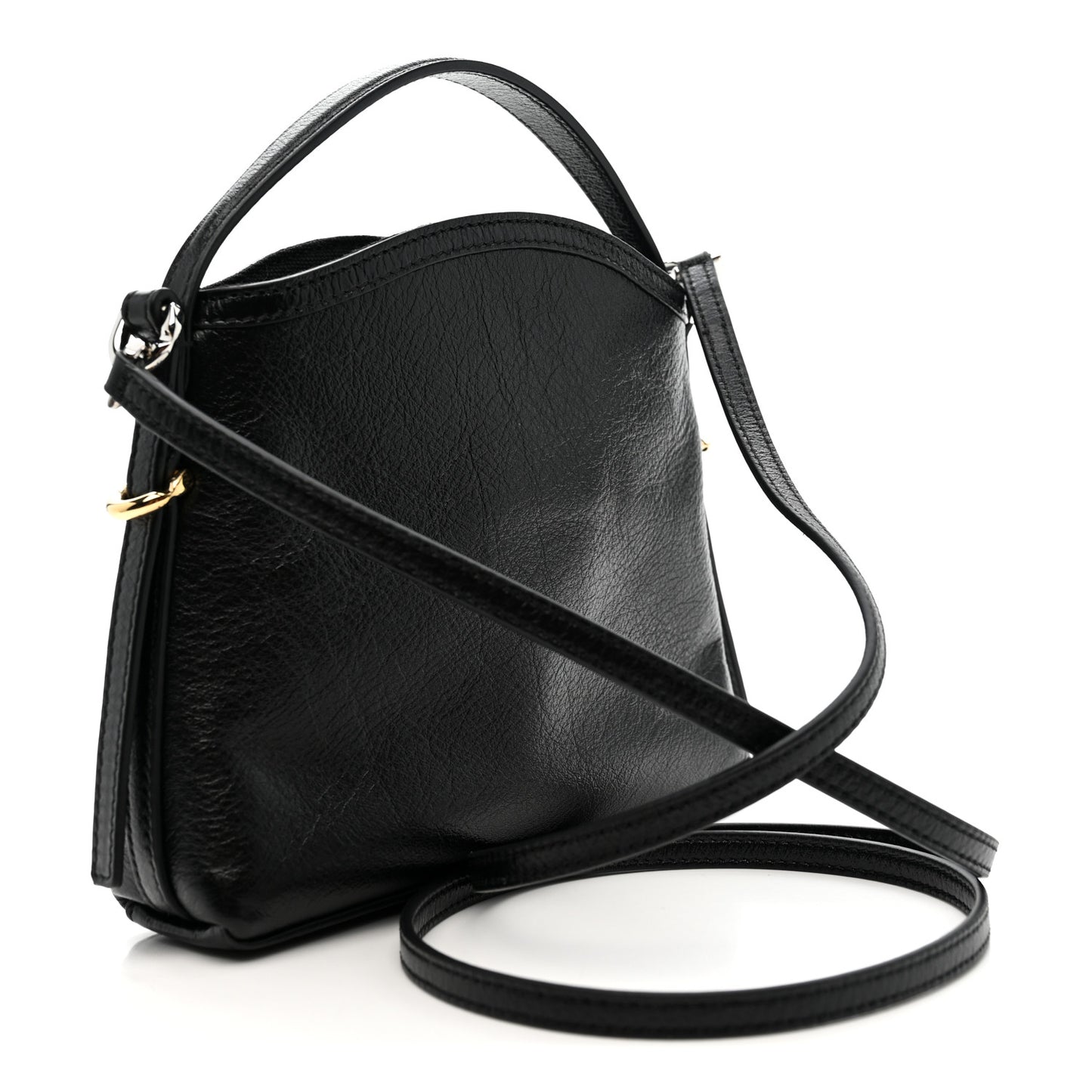 Tumbled Calfskin Nano Voyou Bag Black