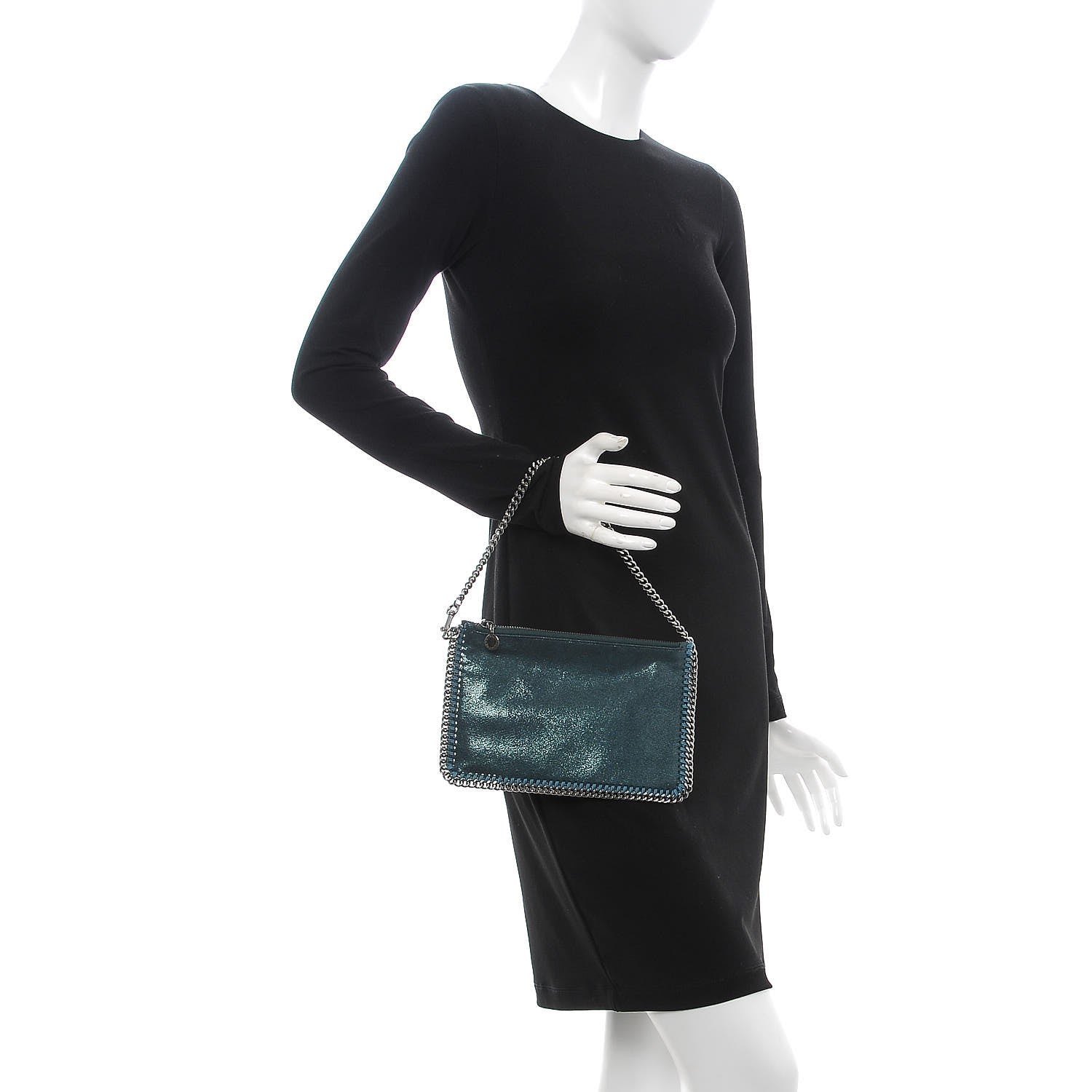 Stella McCartney Shaggy Deer Falabella Clutch Petroleum 2 of 7