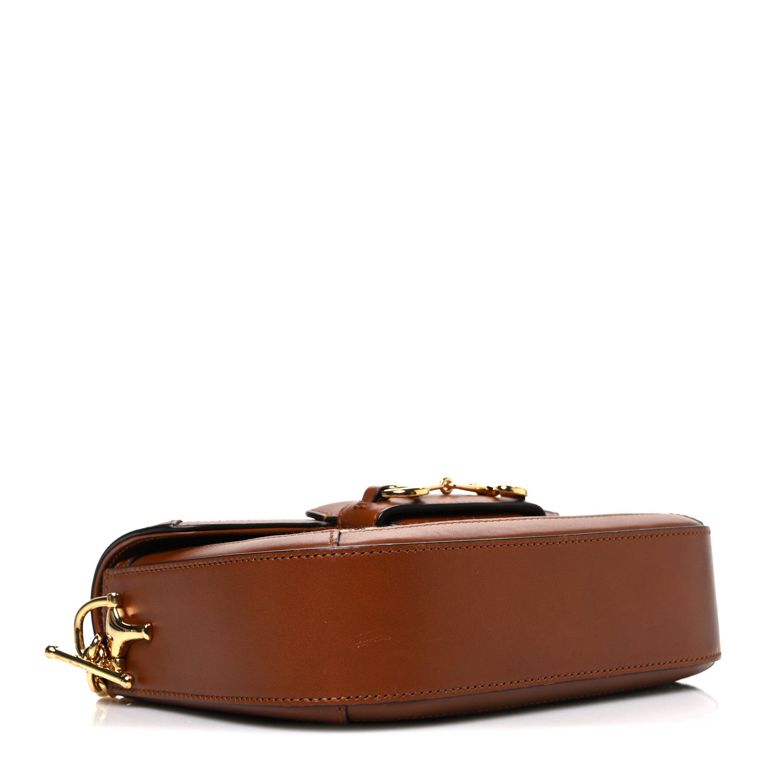 Gucci New Canvas Charisma Calfskin Crystal GG Monogram Mini Horsebit 1955 Shoulder Bag Camel Ebony 4 of 11