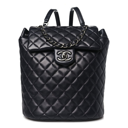 Chanel Lambskin Quilted Small Urban Spirit Backpack Navy 1 of 10