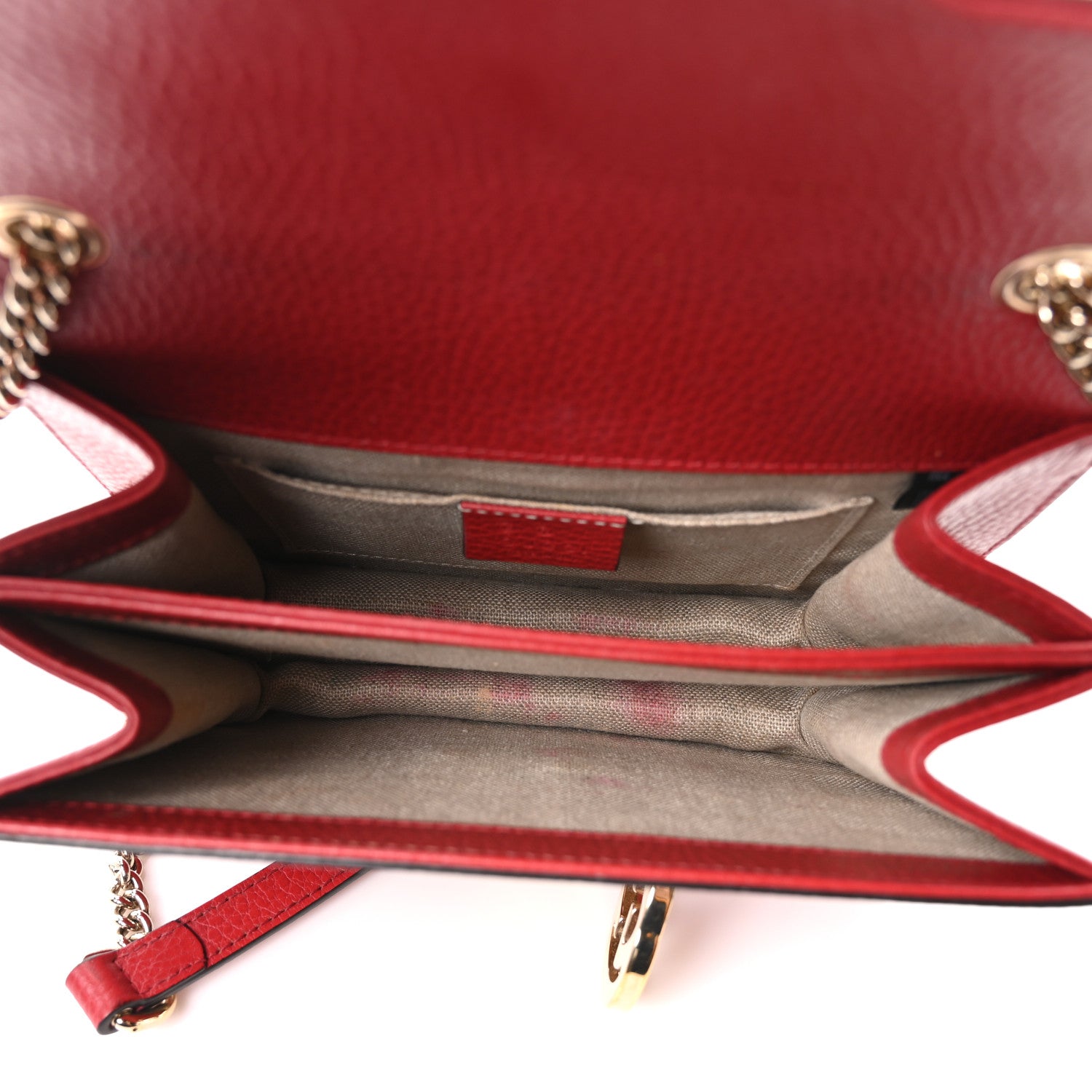 Gucci Dollar Calfskin Small Interlocking G Shoulder Bag Red 8 of 19