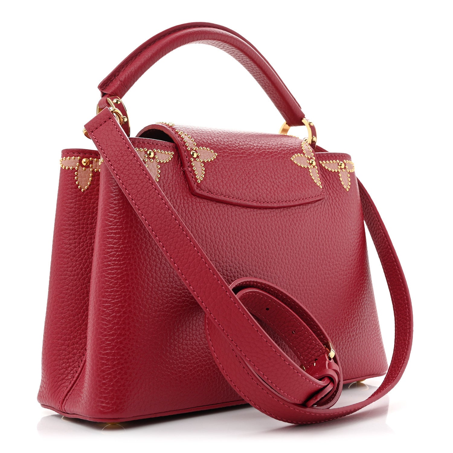 Louis Vuitton Taurillon Embellished Flower Capucines BB Dark Pink 3 of 11