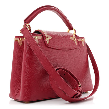 Louis Vuitton Taurillon Embellished Flower Capucines BB Dark Pink 3 of 11
