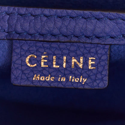 Celine Drummed Calfskin Nano Luggage Indigo 6 of 10