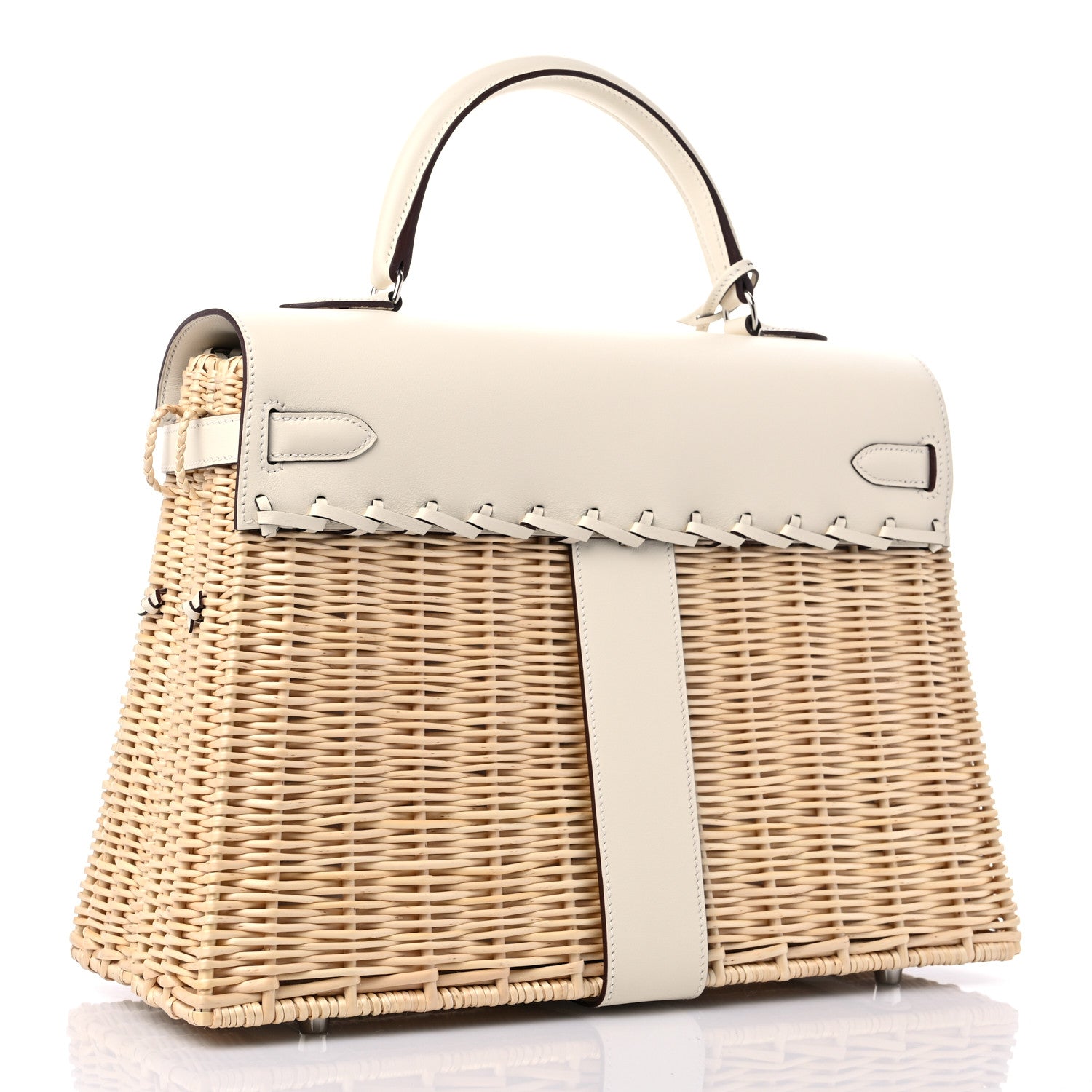 Hermes Wicker Swift Picnic Kelly 35 Naturel Nata 2 of 9