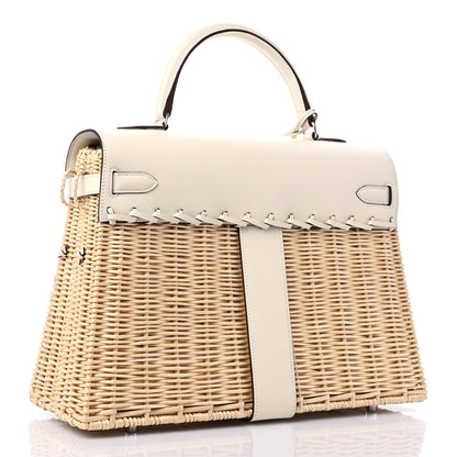 Hermes Wicker Swift Picnic Kelly 35 Naturel Nata 2 of 9