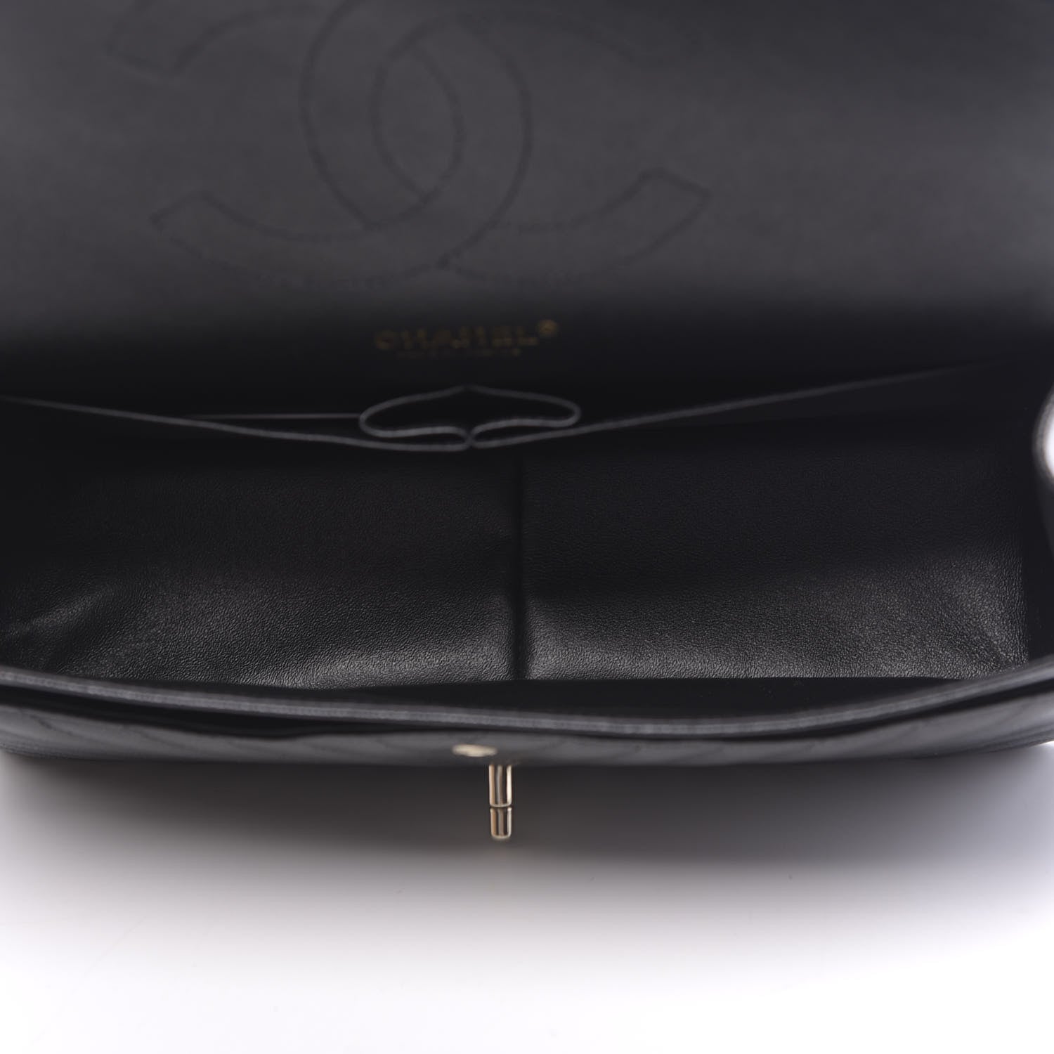 Chanel Caviar Chevron Quilted Jumbo Double Flap Black 5 of 10