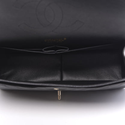 Chanel Caviar Chevron Quilted Jumbo Double Flap Black 5 of 10