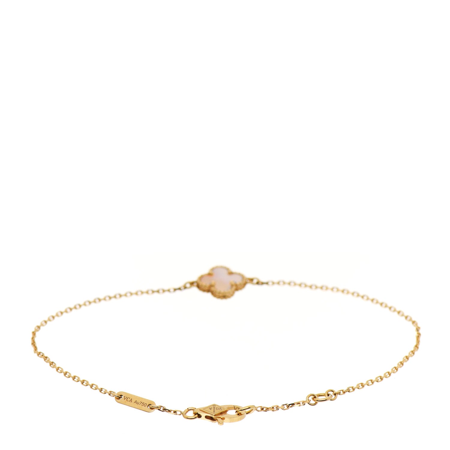 Van Cleef & Arpels 18K Yellow Gold Mother of Pearl Sweet Alhambra Bracelet 3 of 7