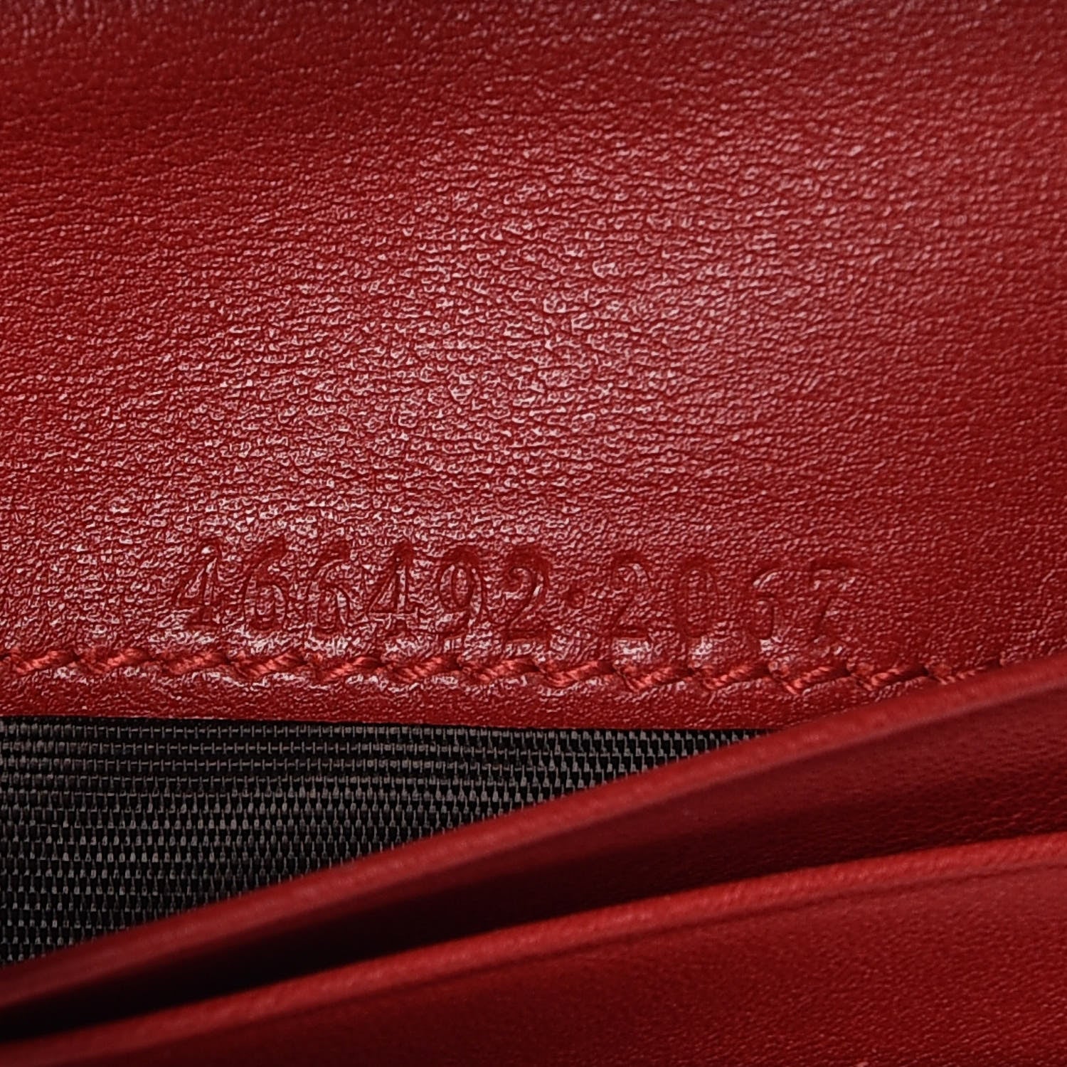 Gucci Calfskin Matelasse GG Marmont Card Case Wallet Hibiscus Red 7 of 8
