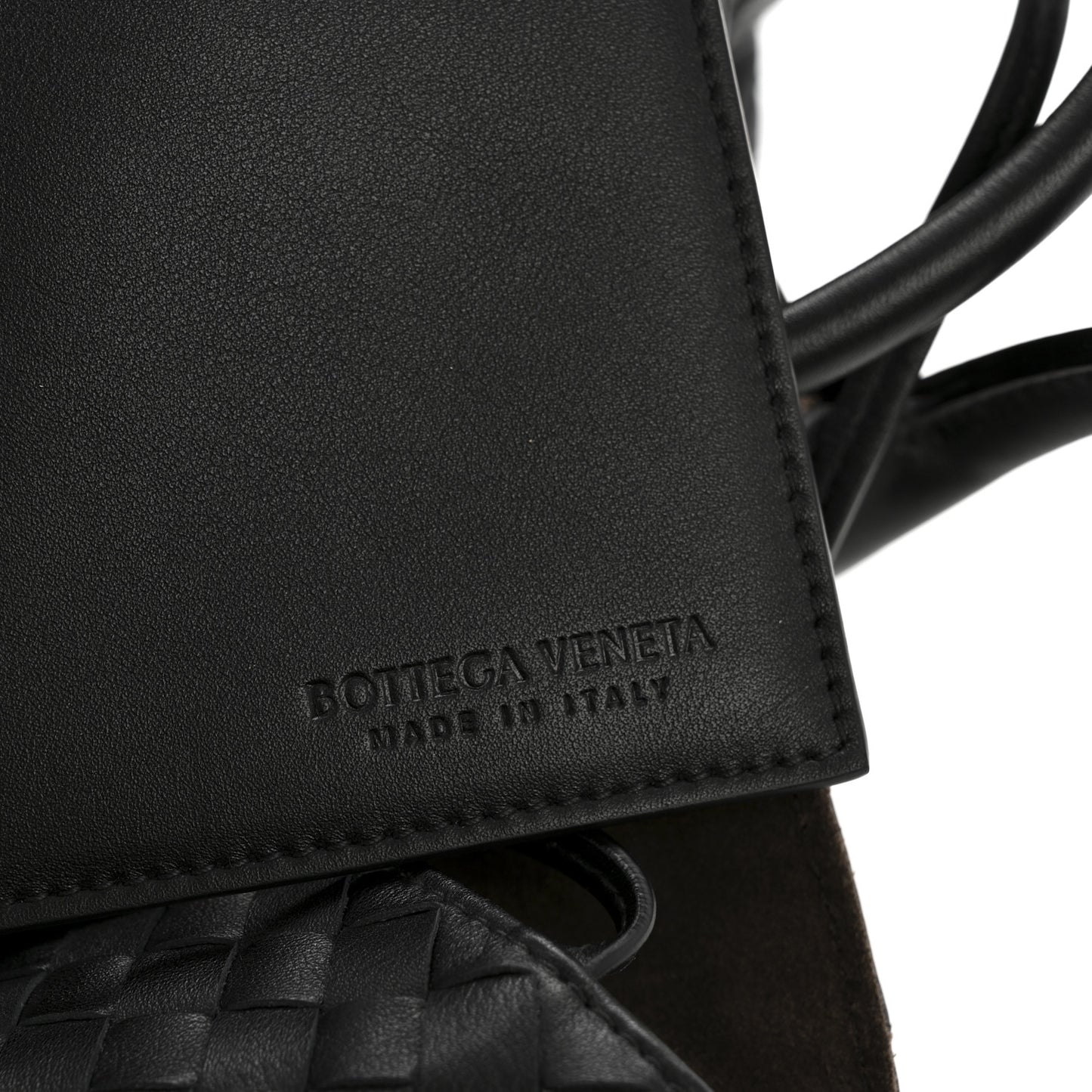 Calfskin Intrecciato Pinacoteca Reversible Tote Black Fondant